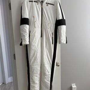 White and Black Quilted Jumpsuit